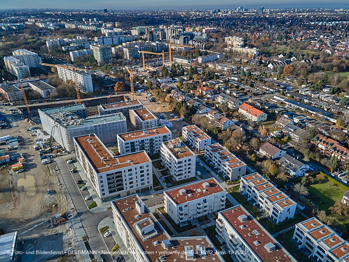 19.11.2021 - Luftbilder von der Baustelle Alexisquartier und Pandion Verde in Neuperlach